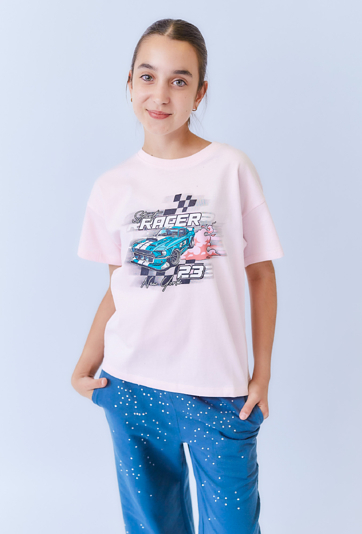 T-shirt z grafiką sportowego samochodu