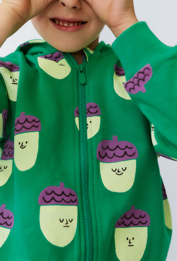 Bluza chłopięca rozpinana z printem w żołędzie - Limited Edition