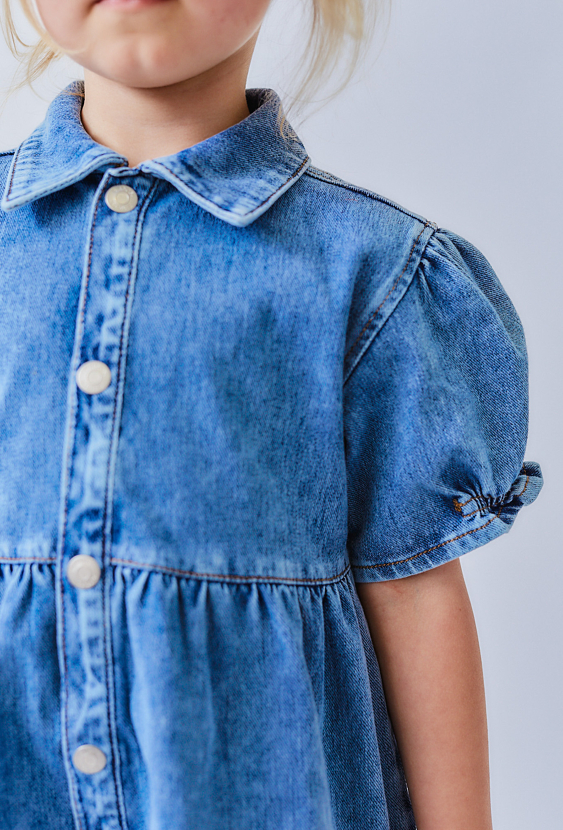 Sukienka jeansowa z krótkim rękawem