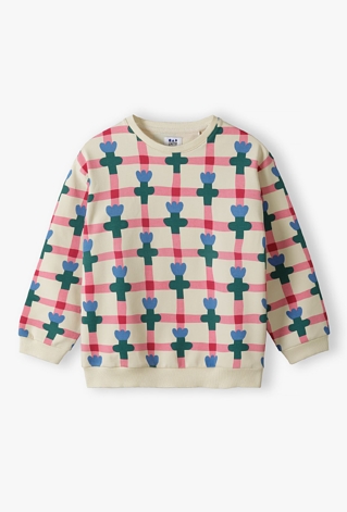 Bluza dresowa z miękkiej dzianiny w kwiatki - Limited Edition