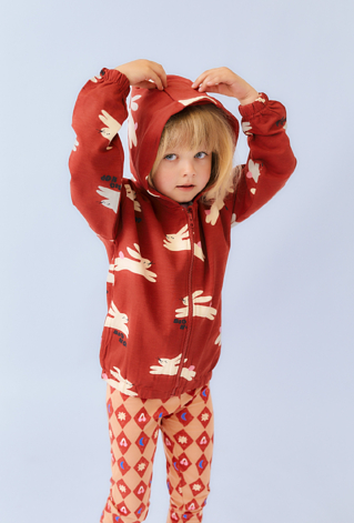 Bluza rozpinana z kapturem dla dziewczynki w króliczki