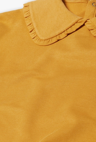 Żółta bluza dla dziewczynki z kołnierzykiem