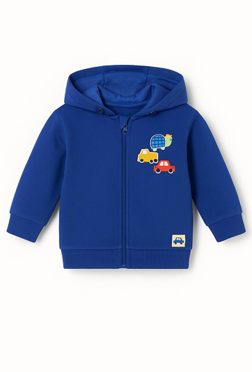 Bluza rozpinana z kapturem i haftem