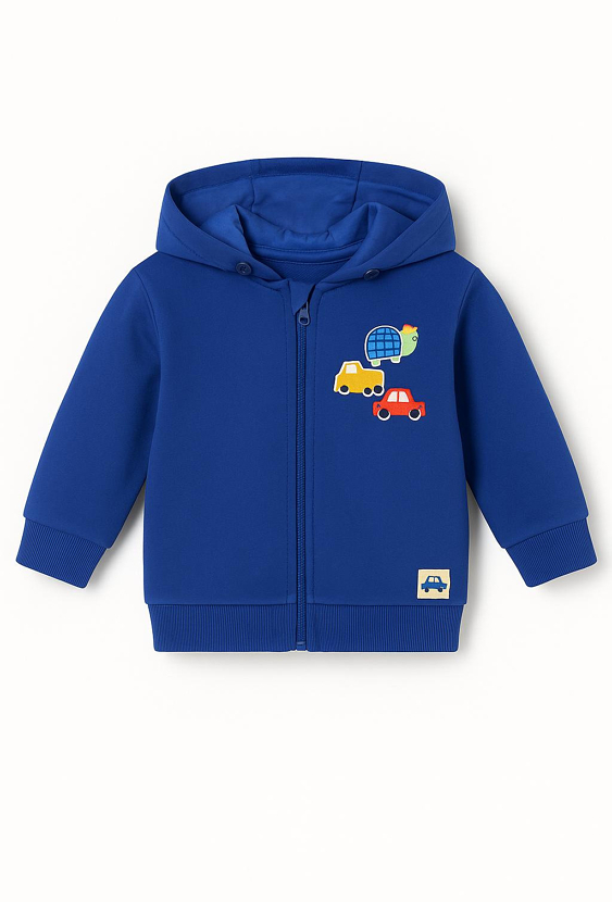 Bluza rozpinana z kapturem i haftem