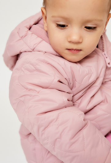 Pikowana przejściowa kurtka dla niemowlaka - różowa- 5.10.15.