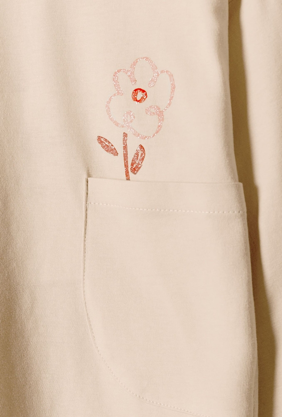 Bluzka dziewczęca bawełniana z kieszonką