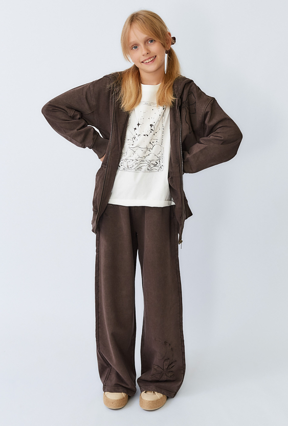 Bluza dziewczęca rozpinana z kapturem