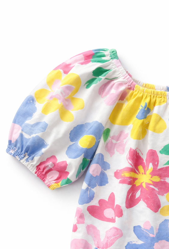 Koszulka dziewczęca w kolorowe kwiaty