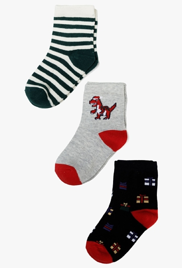 Skarpetki w dinozaury - 3pak dla chłopca - 5.10.15.