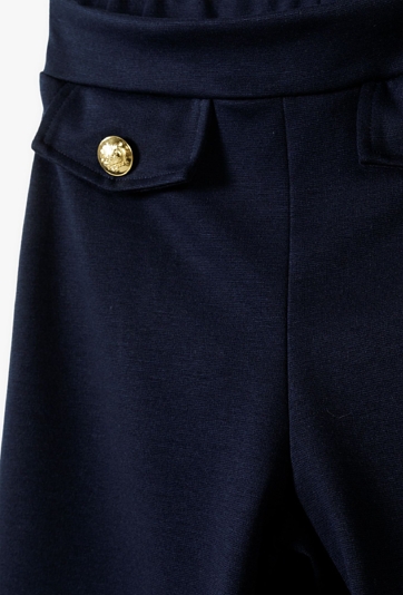 Granatowe eleganckie spodnie dla dziewczynki - Wide Leg