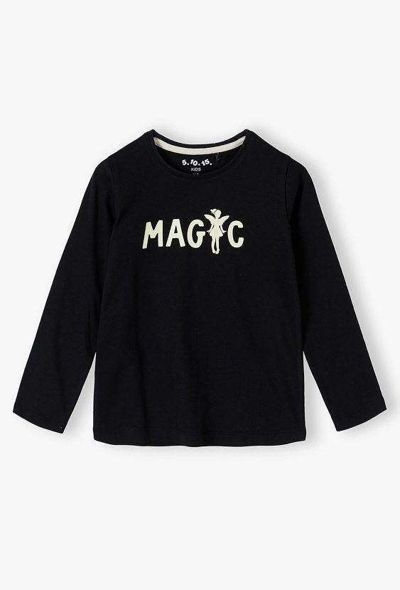Bluzka dziewczęca ze świecącym w ciemności napisem Magic