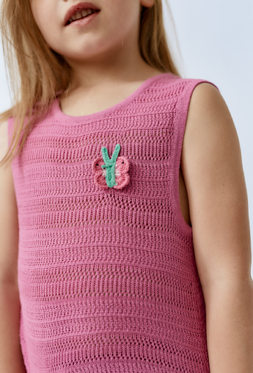 Ażurowa koszulka bez rękawów