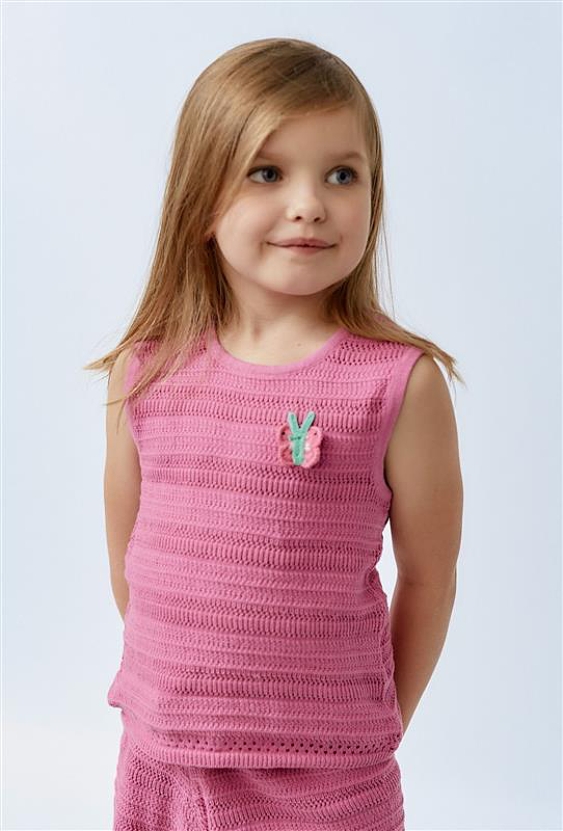 Ażurowa koszulka bez rękawów