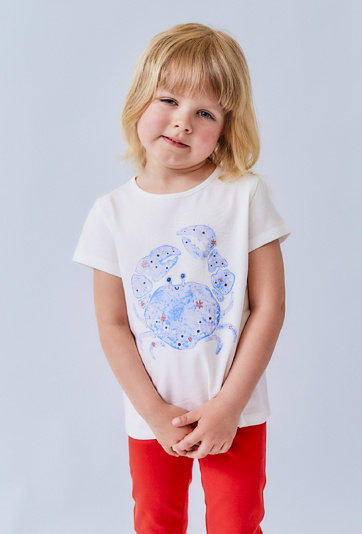 Koszulka z nadrukiem niebieskiego kraba