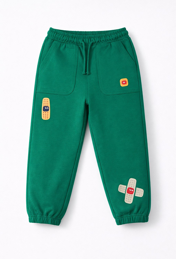 Spodnie dresowe chłopięce z printem plasterków