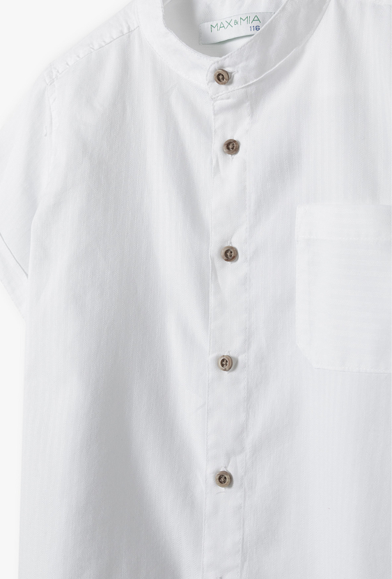 Koszula chłopięca z krótkim rękawem i stójką