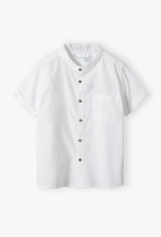Koszula chłopięca z krótkim rękawem i stójką