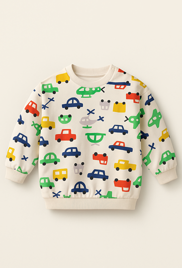 Bluza dziecięca z nadrukiem pojazdów