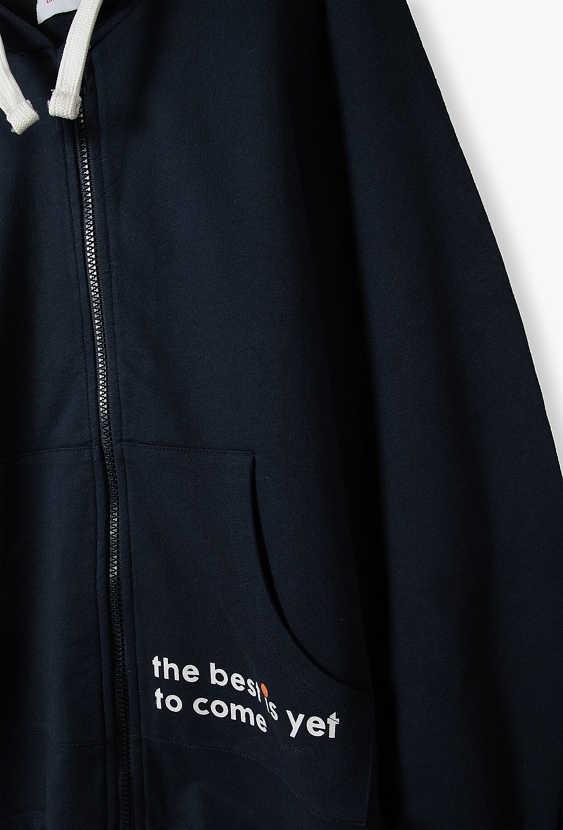 Granatowa bluza dla dziewczynki z kapturem