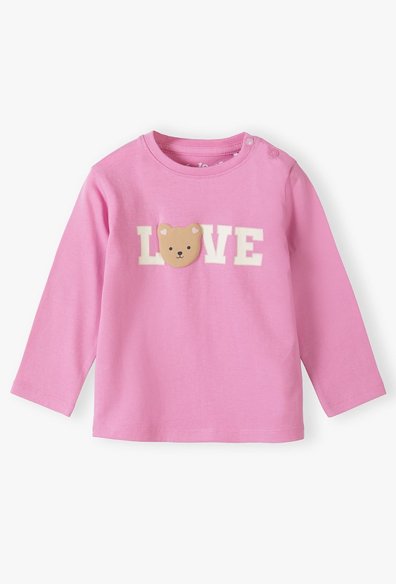 Różowa bluzka dla niemowlaka - LOVE - 5.10.15.