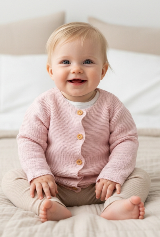 Różowy rozpinany sweter dla niemowlaka - 5.10.15.