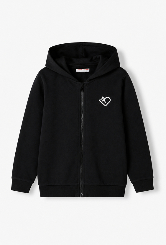 Bluza z kapturem dla dziewczynki z kotkiem