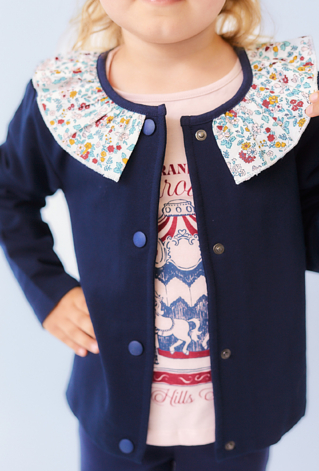 Granatowa bluza na napy z kołnierzykiem i stójką