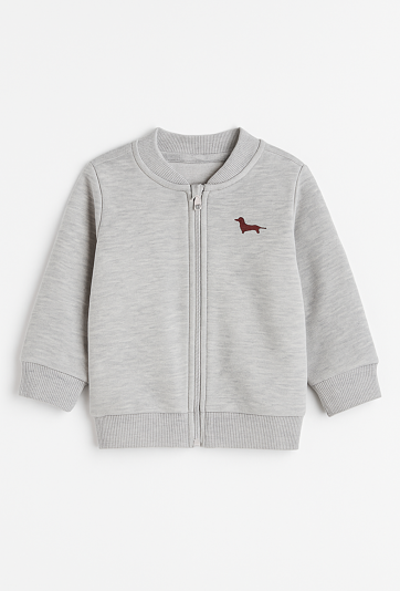 Szara bluza niemowlęca na zamek