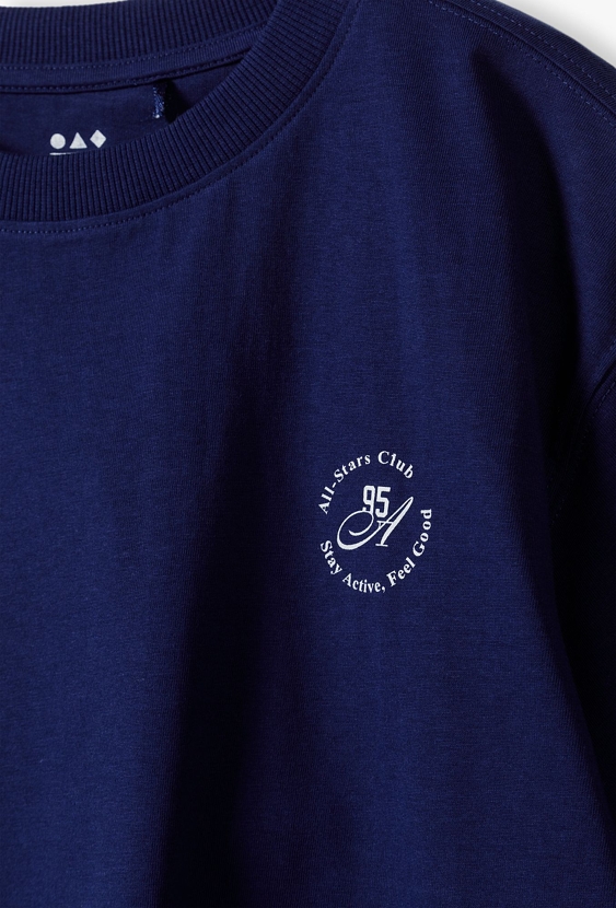 Granatowy klasyczny t-shirt dla chłopca