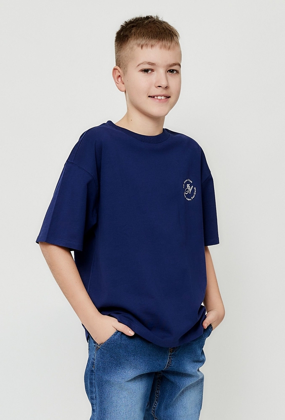 Granatowy klasyczny t-shirt dla chłopca
