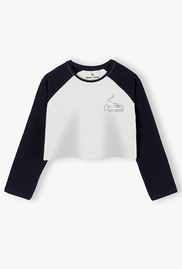 Bluzka dziewczęca top w biało-czarnej kolorystyce