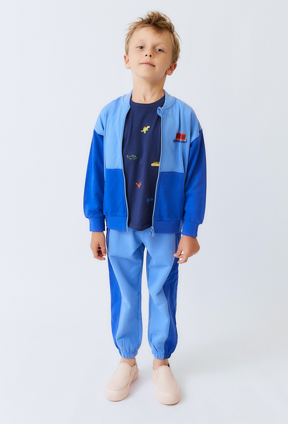 Bluza dziecięca niebieska rozpinana na stójce