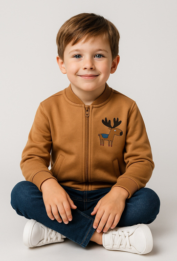 Bluza chłopięca rozpinana ze stójką