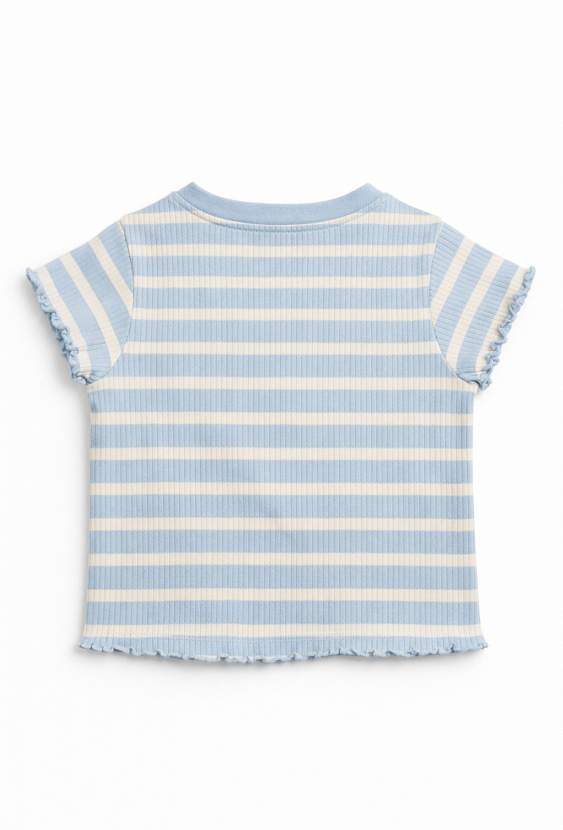 T-shirt dziewczęcy w drobne prążki - Limited Edition