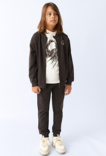 Chłopięca bluza rozpinana z grafiką