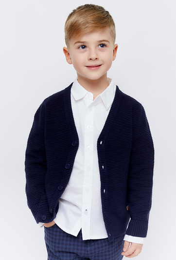 Granatowy sweter dla chłopca - rozpinany - Max&Mia