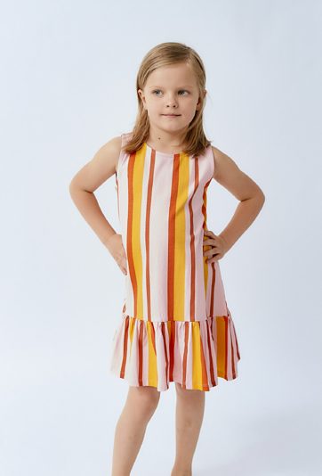 Sukienka w paski bez rękawów