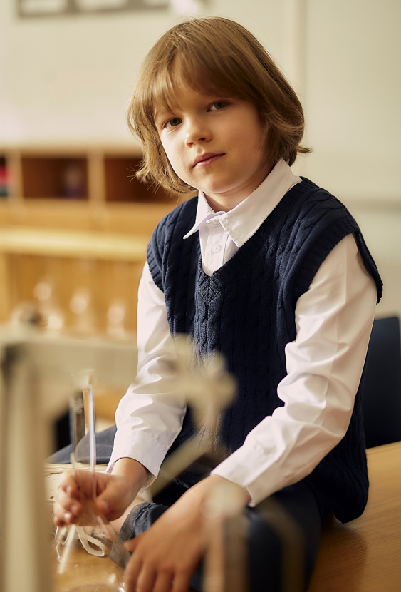 Granatowa kamizelka dla chłopca - Max&Mia