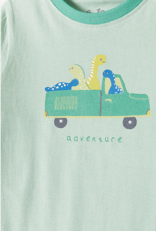 Piżama chłopięca z dinozaurami – komplet z długimi spodniami