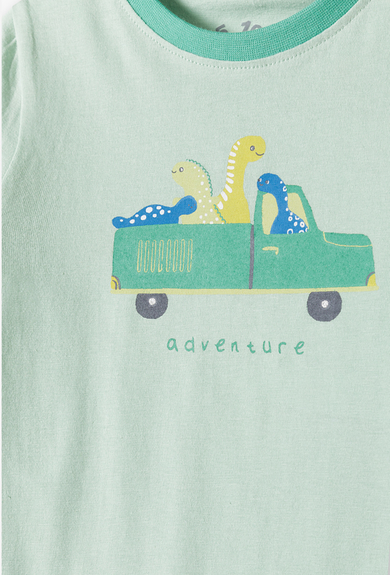 Piżama chłopięca z dinozaurami – komplet z długimi spodniami