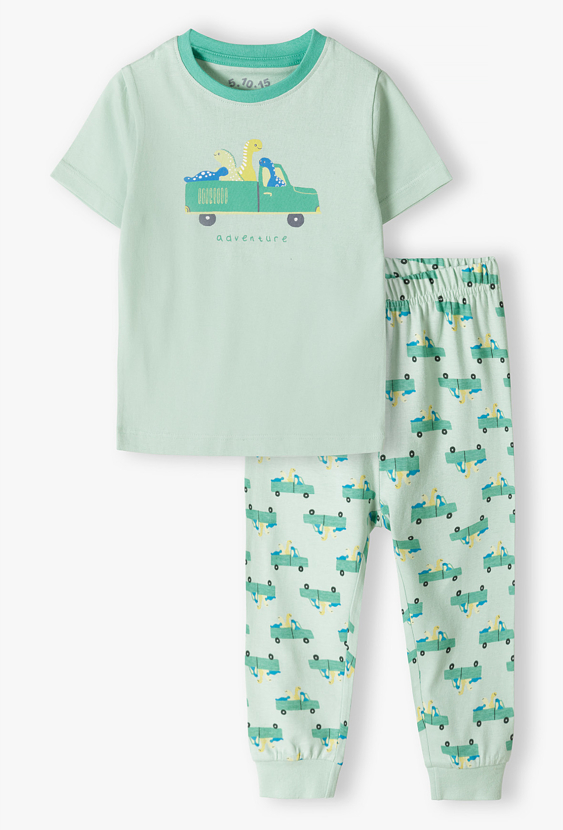 Piżama chłopięca z dinozaurami – komplet z długimi spodniami