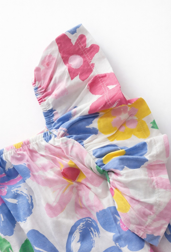 Sukienka dziewczęca w kolorowe kwiaty