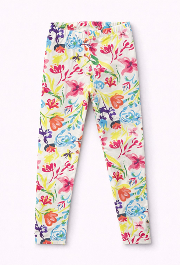 Legginsy w kwiaty dla dziewczynki