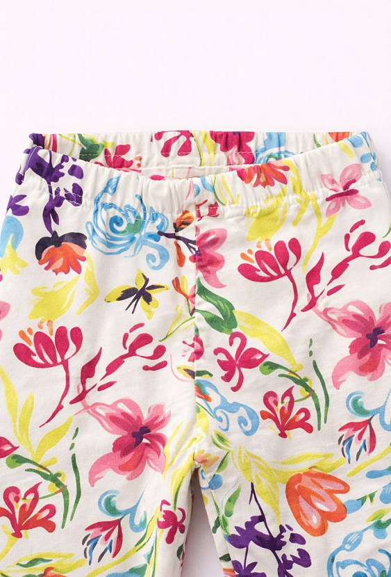 Legginsy w kwiaty dla dziewczynki