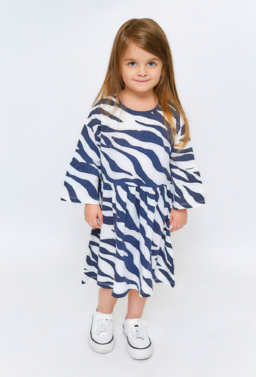 Sukienka dziewczęca bawełniana w zebrę