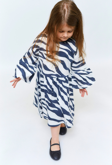 Sukienka dziewczęca bawełniana w zebrę