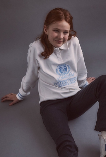 Bluza z kołnierzykiem dla dziewczynki - polo