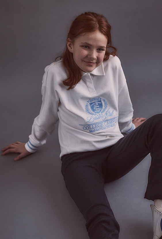 Bluza z kołnierzykiem dla dziewczynki - polo