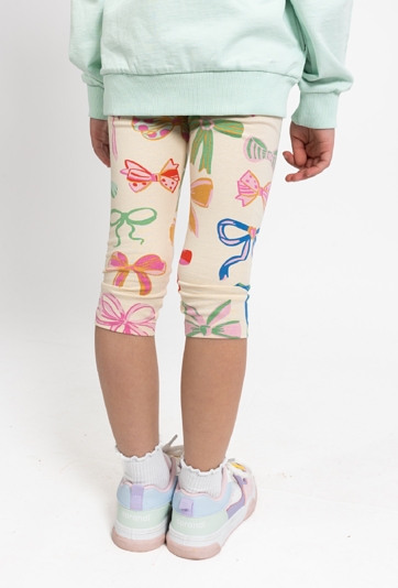 Legginsy dziewczęce 3/4 w kokardy