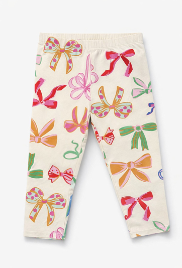 Legginsy dziewczęce 3/4 w kokardy